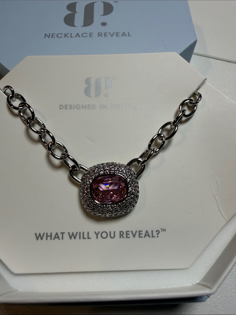 BP- necklace- rhodium plating